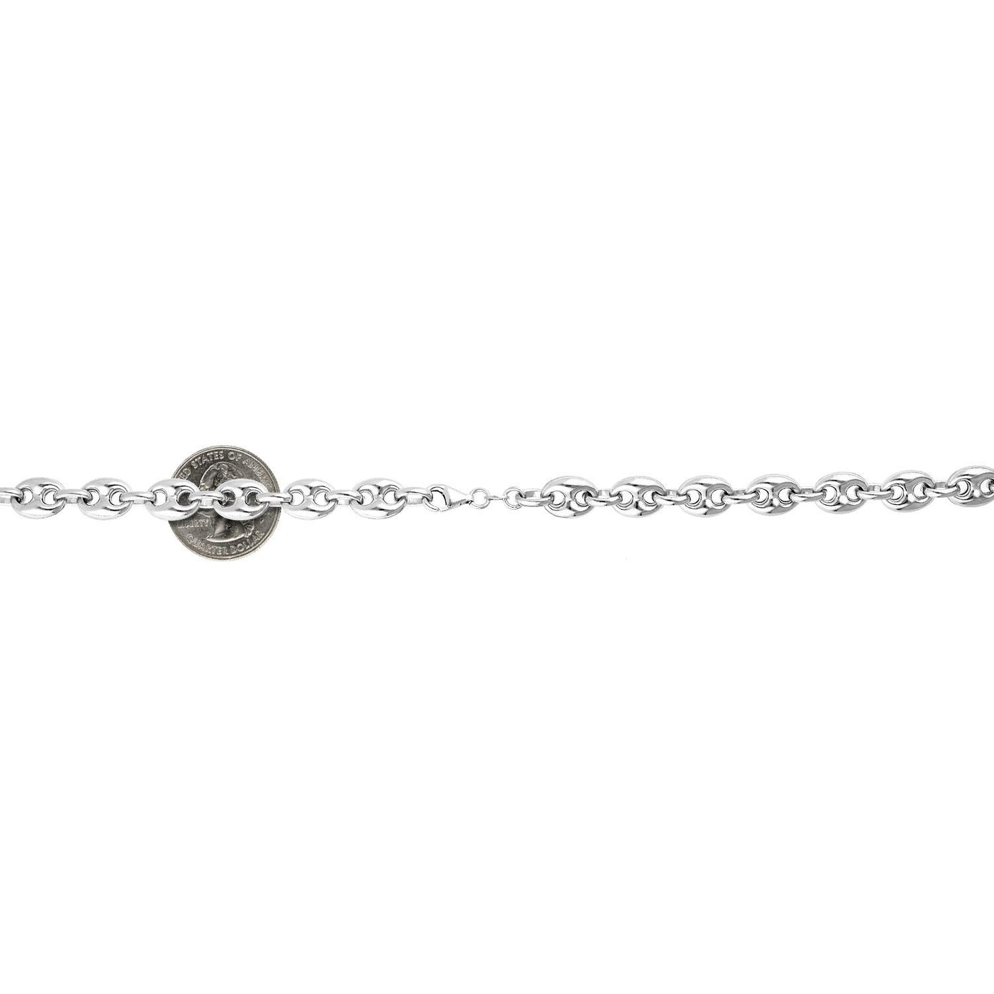 925 Sterling Silver 9.5mm Puffed Anchor Mariner  Chain Necklace 22"-36"