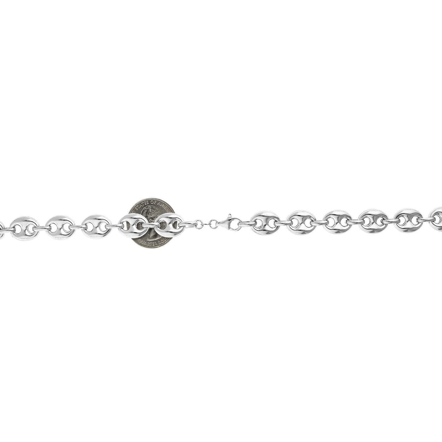 925 Sterling Silver 12mm Puffed Anchor Mariner  Chain Necklace 24"-36"