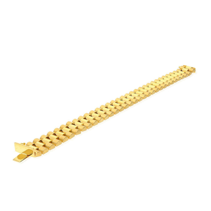 10K Yellow Gold 15mm Jubilee Men's Bracelet (Hollow) 8.5"