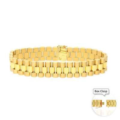 10K Yellow Gold 15mm Jubilee Men's Bracelet (Hollow) 8.5"