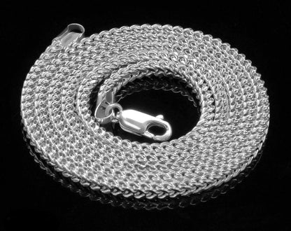 14K Real Gold White Hollow 3mm Franco Chain Necklace 18"-26"