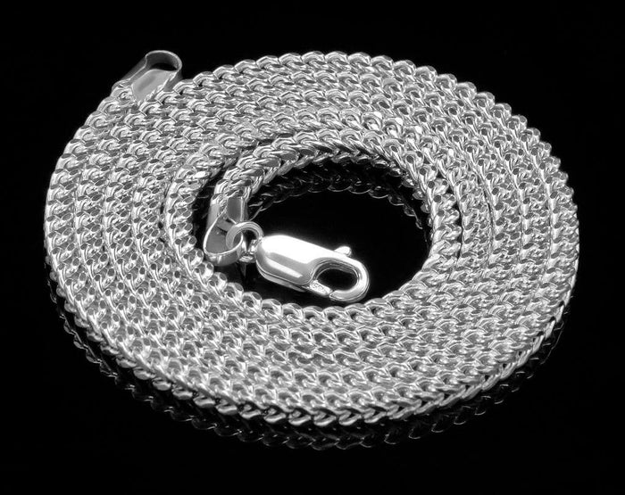 14K White Gold 3mm Franco Chain (Hollow) 18"-26"