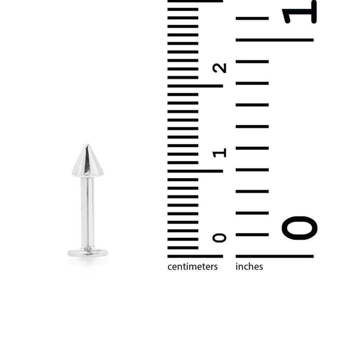 14K White Gold Piercing Spike Stud 14G Lip Ring