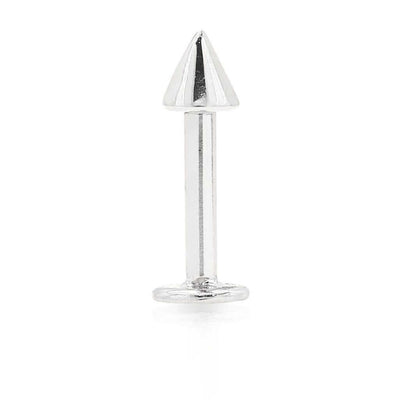14K White Gold Piercing Spike Stud 14G Lip Ring