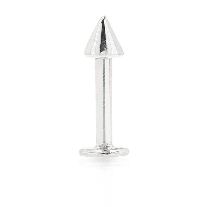 14K White Gold Piercing Spike Stud 14G Lip Ring