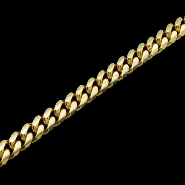 14K Yellow Gold 9mm Miami Cuban Curb Bracelet (Solid Links) 8.5"