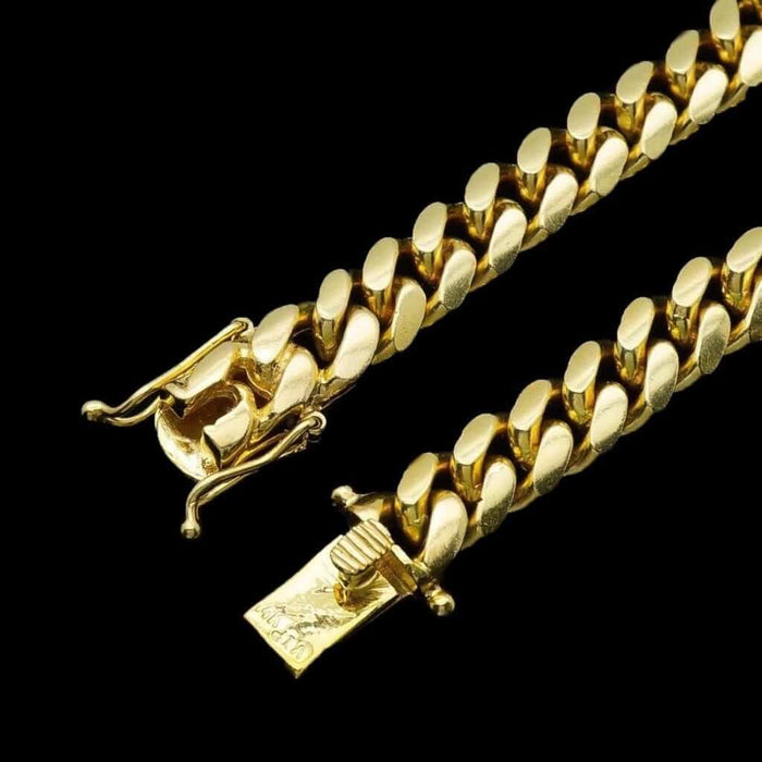 14K Yellow Gold 9mm Miami Cuban Curb Bracelet (Solid Links) 8.5"
