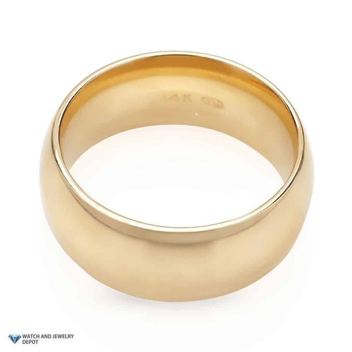 Solid 14K Yellow Gold 9mm Classic Wedding Band Ring