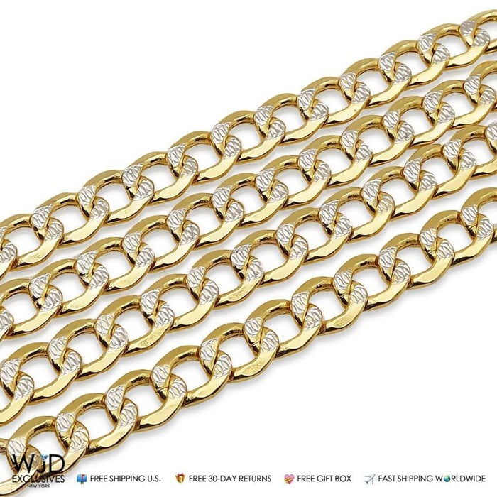 14K Yellow Gold 6.7mm Diamond-Cut Cuban Curb Chain (Hollow) 20"-28"