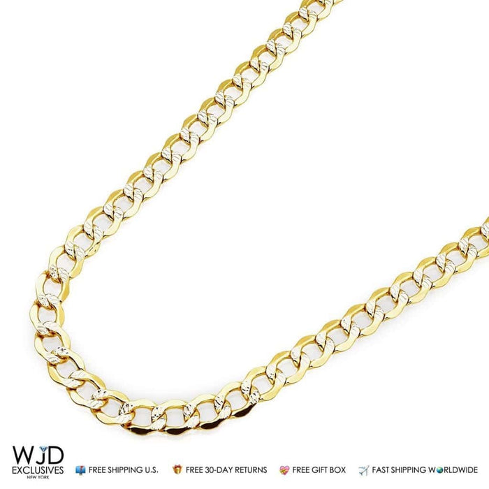 14K Yellow Gold 6mm Diamond-Cut Cuban Chain (Hollow) 20"