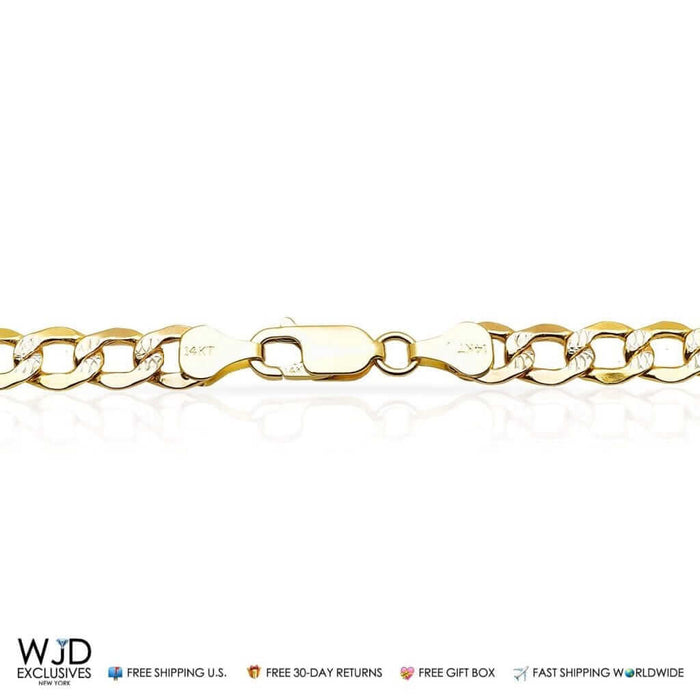 14K Yellow Gold 6mm Diamond-Cut Cuban Chain (Hollow) 20"