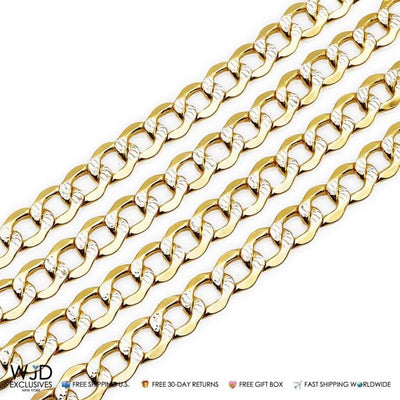 14K Yellow Gold 6mm Diamond-Cut Cuban Chain (Hollow) 20"