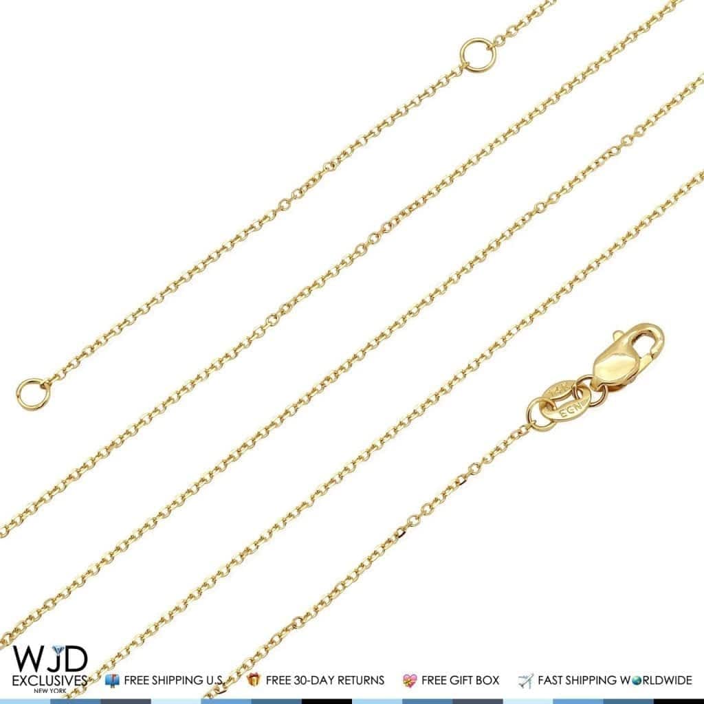 14k Yellow Gold Purple Enamel Heart Pendant 1mm Cable  Chain Necklace 16-18"