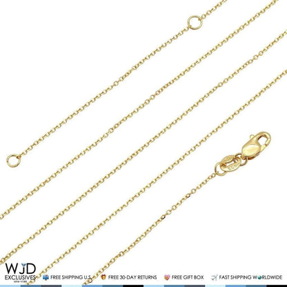 14k Yellow Gold Purple Enamel Heart Pendant 1mm Cable  Chain Necklace 16-18"