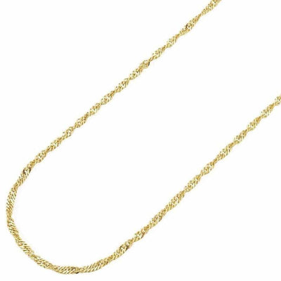 14K Yellow Gold Diamond-Cut 1.7mm Singapore Twisted Chain (Solid Links) 16"-20"
