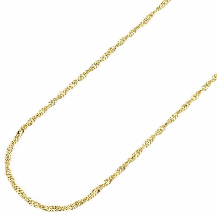 14K Yellow Gold Diamond-Cut 1.7mm Singapore Twisted Chain (Solid Links) 16"-20"