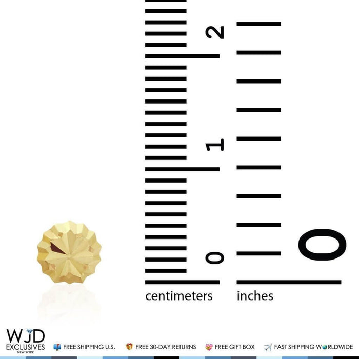 14K Yellow Gold Diamond-Cut Stud Earrings 5mm Round Circle Ball