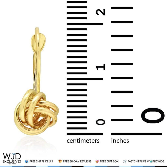 14K Yellow Gold White Gold Love Knot Lever Back Earrings 8mm