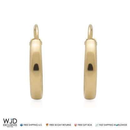 14K Solid Yellow Gold 19mm Diameter Hoop Earrings