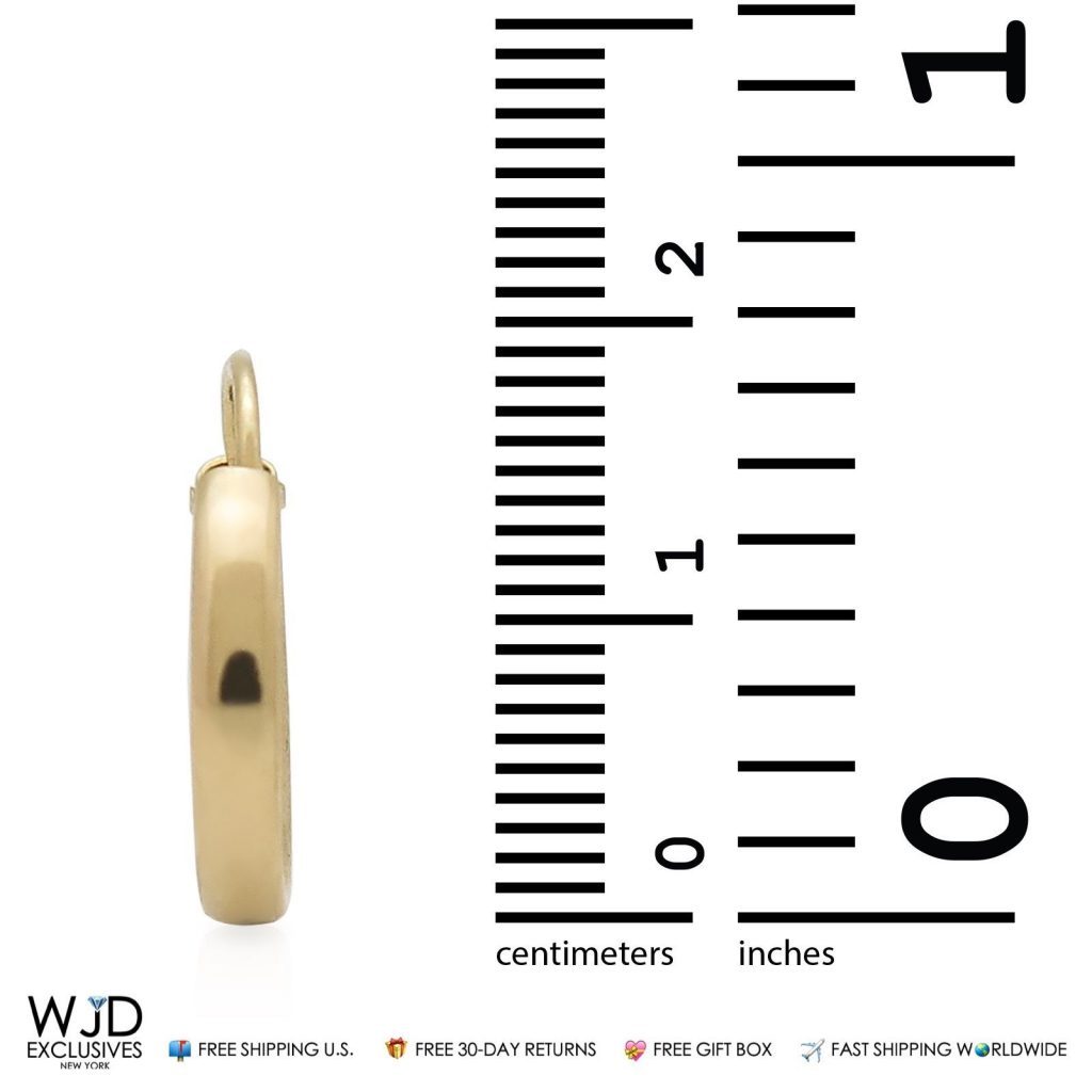 14K Solid Yellow Gold 19mm Diameter Hoop Earrings
