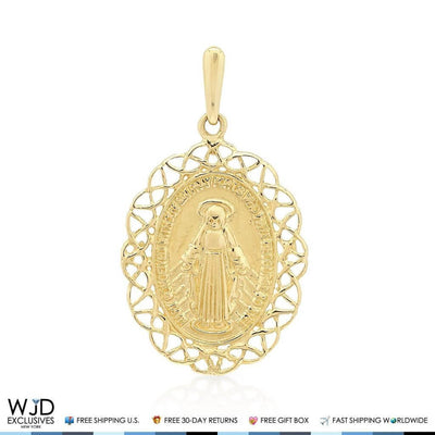 Virgin Mary Medal Charm Pendant 1.05"