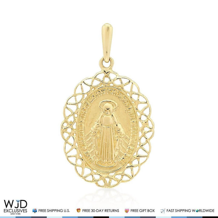 Virgin Mary Medal Charm Pendant 1.05"