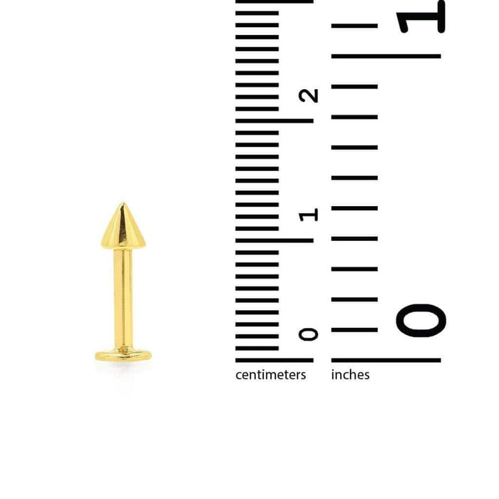 14K White Gold Piercing Spike Stud 14G Lip Ring