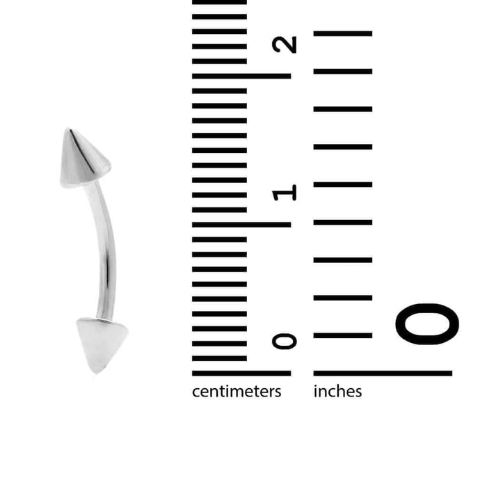 14K Real Gold White 4mm Spike Barbell Bar Piercing 16G Eyebrow Ring