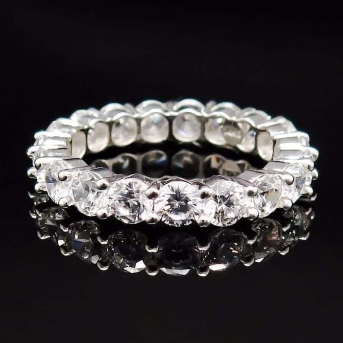 14K Yellow Gold White Gold 2.75Ct Round CZ Eternity Wedding Ring