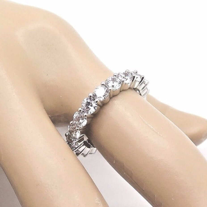 14K Yellow Gold White Gold 2.75Ct Round CZ Eternity Wedding Ring