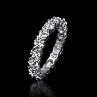 14K Yellow Gold White Gold 2.75Ct Round CZ Eternity Wedding Ring