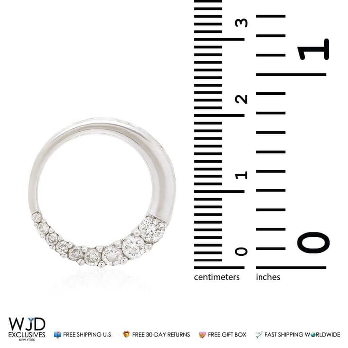 14K White Gold Circle of Love Half Way 0.60Ct CZ Pendant