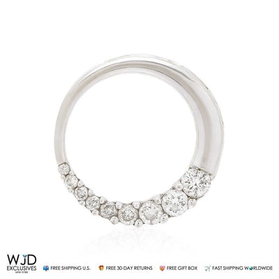 14K White Gold Circle of Love Half Way 0.60Ct CZ Pendant