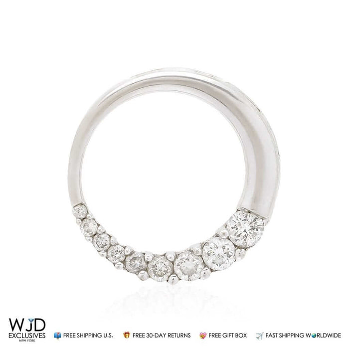 14K White Gold Circle of Love Half Way 0.60Ct CZ Pendant