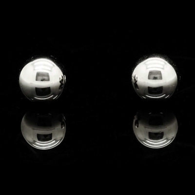 14K White Gold Ball Push Back 8 mm Stud Earrings