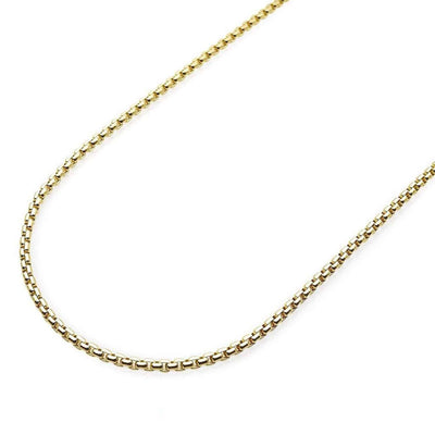 14K Yellow Gold 2.3mm Round Box Chain (Solid Links) 18"-30"