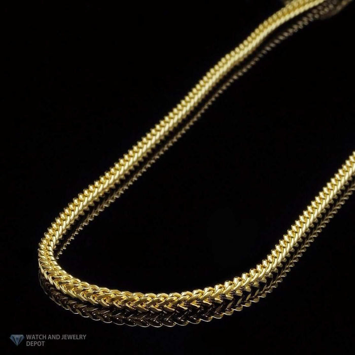 14K Yellow Gold 4mm Franco Chain (Hollow) 24"-32"
