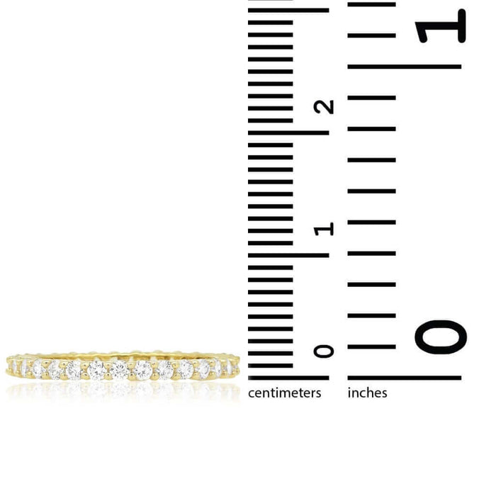 1.20CTW CZ 14K Yellow Gold Round-Cut Eternity Ring