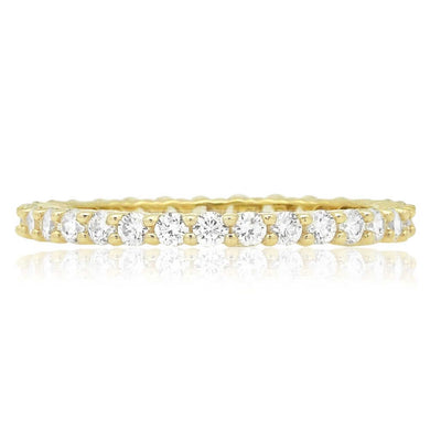 1.20CTW CZ 14K Yellow Gold Round-Cut Eternity Ring