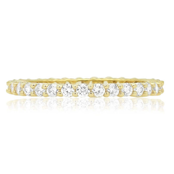 1.20CTW CZ 14K Yellow Gold Round-Cut Eternity Ring