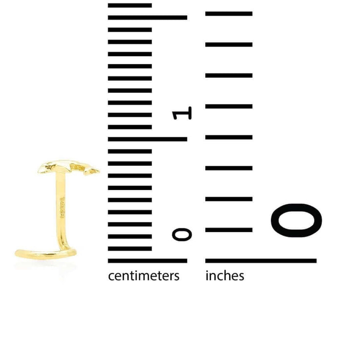 14K White Gold Gold Dolphin Nose Twist Screw Bone Ring 20G