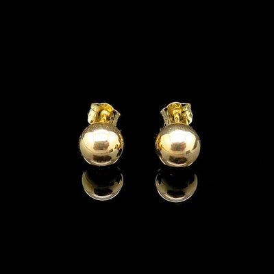 14k Yellow Gold 6mm Ball Stud Push Back Earrings