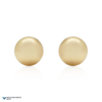 14k Yellow Gold 7mm Ball Stud Screw Back Earrings