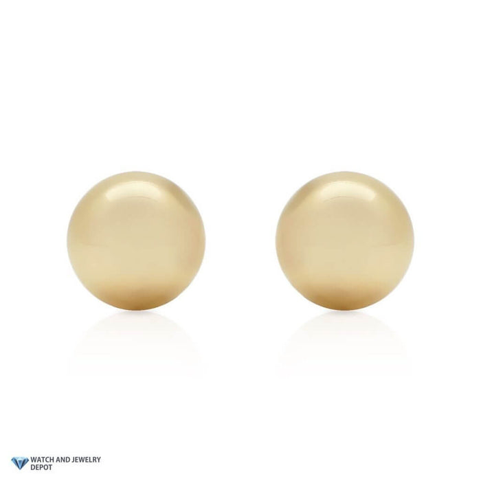 14k Yellow Gold 7mm Ball Stud Screw Back Earrings