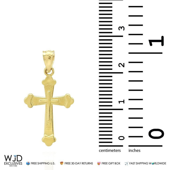 14k Yellow Gold Jesus Cross Religious Pendant 1"