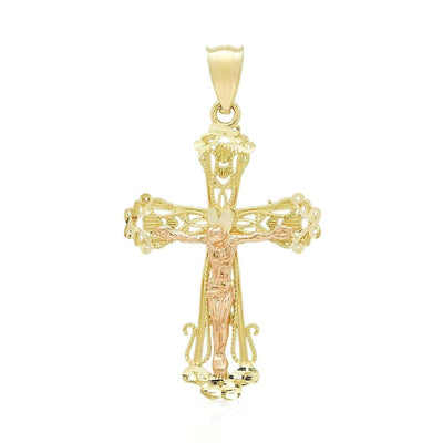 Crucifix Cross Religious Charm Pendant 1.7"