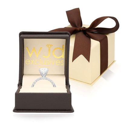 3.90TCW Lab-Grown Radiant-Cut Diamonds 14k White Gold Engagement Ring in a gift box with bow
