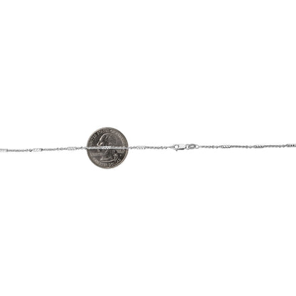 14K Yellow White Gold 1.9mm Diamond-Cut Bar Station Cable Chain Necklace 16"-30"