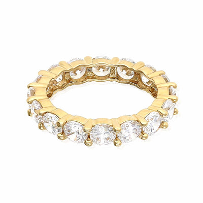 18K Gold Yellow 3Ct CZ Eternity Ring Band