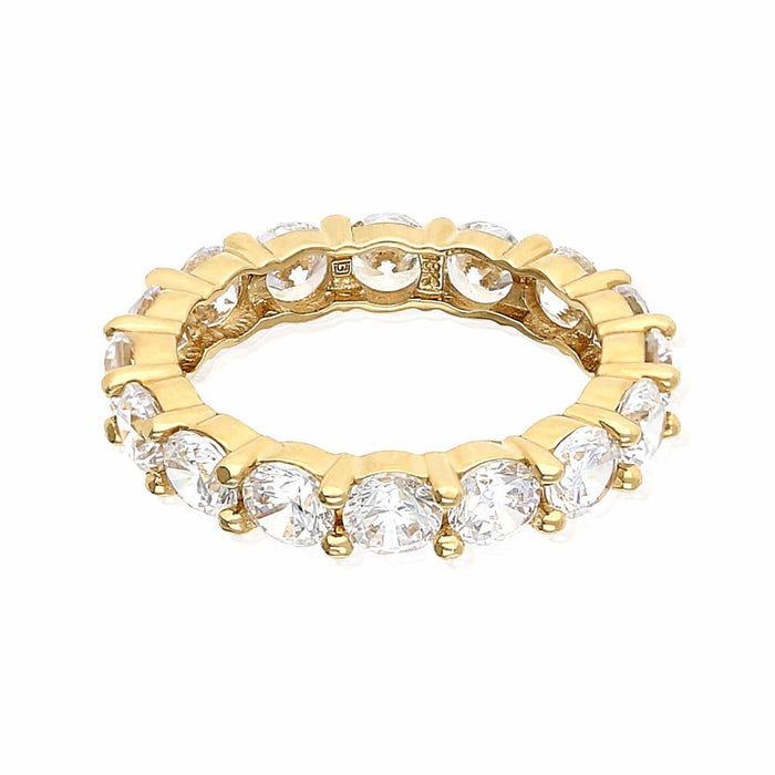 18K Gold Yellow 3Ct CZ Eternity Ring Band